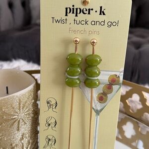 Piper K Green Martini Hair Pins
